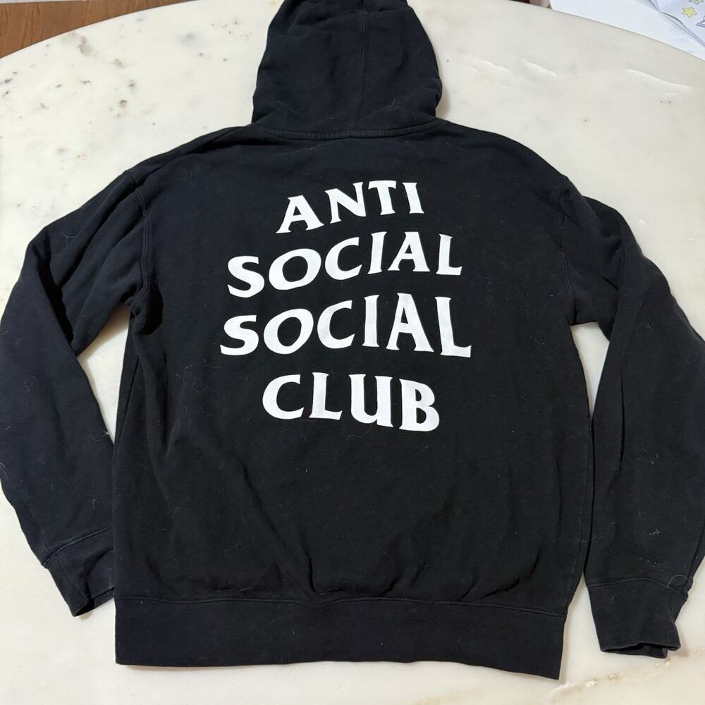 Anti Social Social Club Unisex Sz M Mind Games Hoodie Pullover Sweatshirt Black